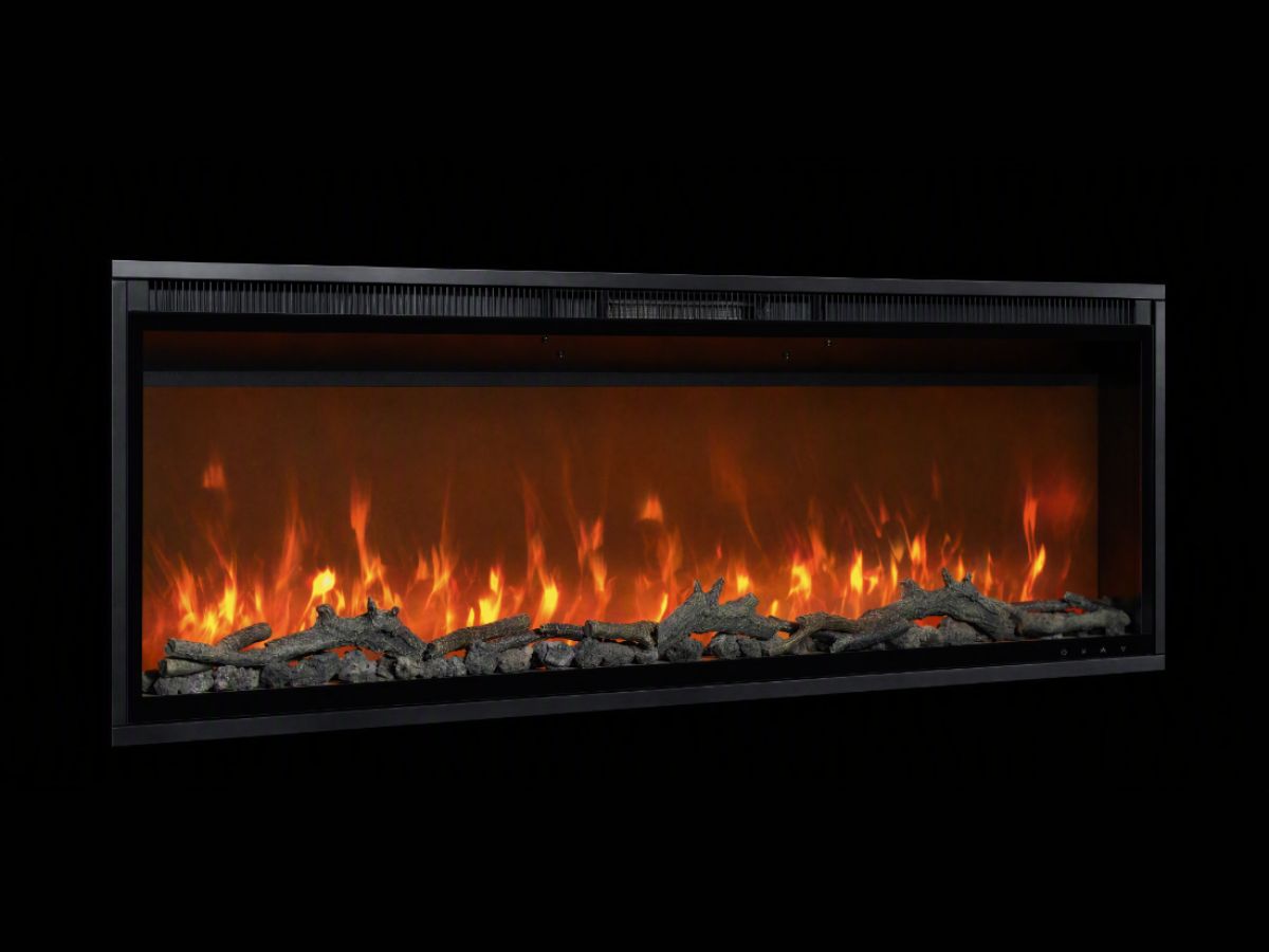 Linear electric fireplace